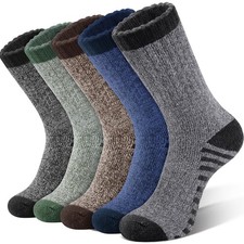 SIMIYA Merino Wool Socks for Men 5 Pairs Thermal Extra Warm Super Thick
