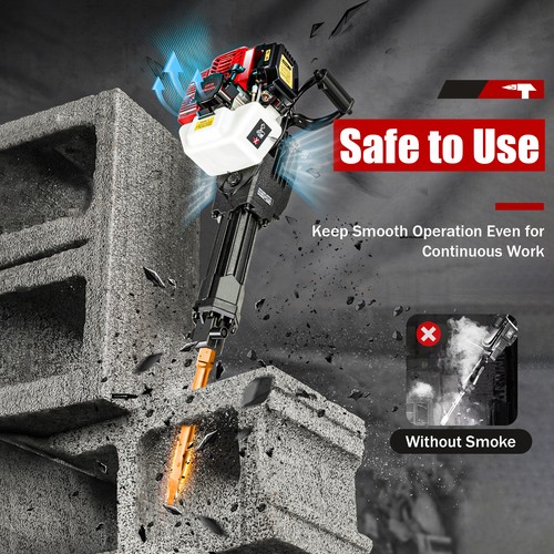 52cc Demolition Jack Hammer Concrete Breaker Drill w/ 2 Chisel Gas-Powered US - 第 6/24 張圖片