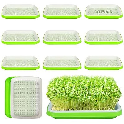 Seed Sprouting Tray Packs Microgreens Growing Trays Big 10 Without Lids