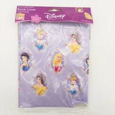 Disney Princess Washable & Stretchable Fabric Book Cover~Standard Book Size~New