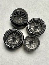 1/64 Scale 3D Printed BBS Style Racing Wheels w/Rubber Tires Rw-2