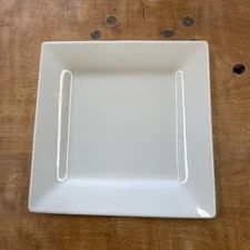 Dash of That HARD SQUARE WHITE RIM Dinner Plate 10 in 1 ea        10 available