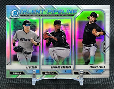 2021 Bowman Chrome Talent Pipeline Bleday/Cabrera/Eveld RC Card TP-MIA Marlins