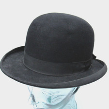 Dobbs Fifth Avenue Bowler Hat Size 6 7/8 Derby Black Felt Vintage Men's Style