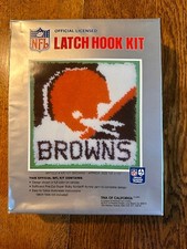 Vtg 80s Cleveland Browns Latch Hook Kit NFL Tina Of California New Open Box