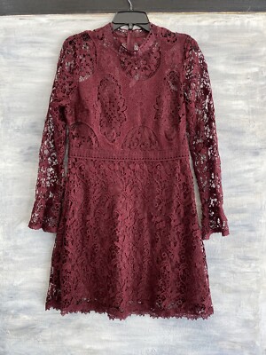Catherine CATHERINE MALANDRINO 'Miia' Lace Fit & Flare Dress, 10 - Grape  Wine | eBay