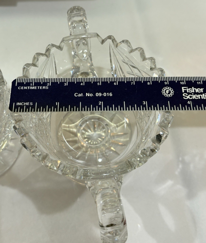 McKee? American Brilliant Cut Crystal Glass Creamer & Sugar Serveware Set. MCM - Picture 18 of 21