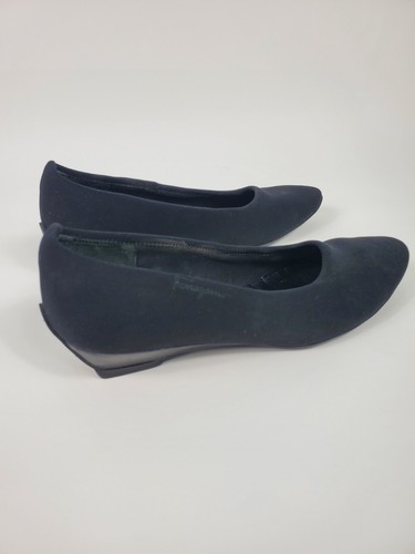 Zapatos Salvatore Ferragamo Balmy de cuña baja de tela negros para mujer talla 9 B” - Imagen 4 de 12