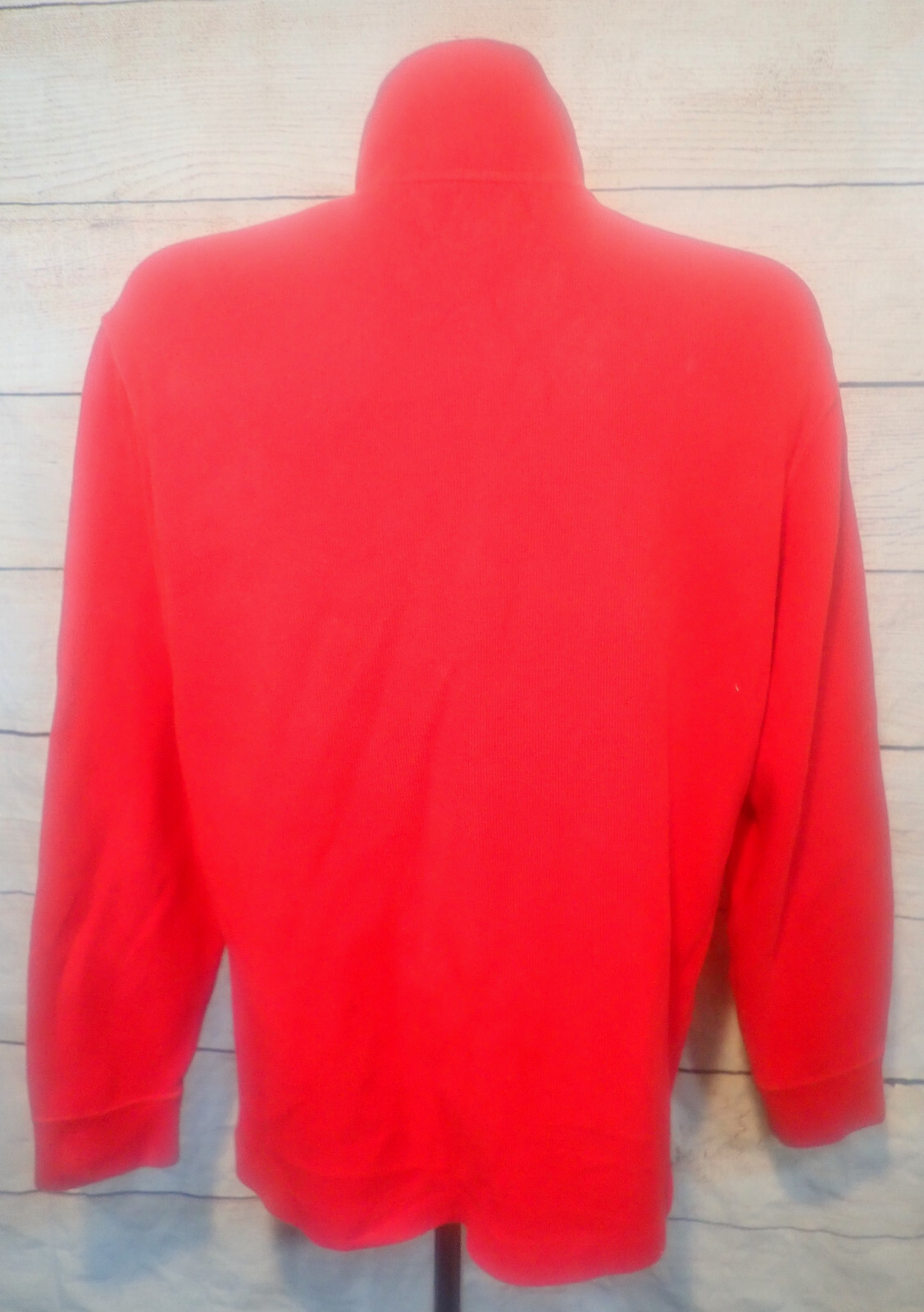 Maglione Ralph Lauren rosso cotone quarto zip grande polo pony ricamo uomo M