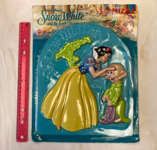 Large VINTAGE Disney's Snow White w/DOPEY, one of 7 Dwarfs 3D Puzzle MATTEL NIP
