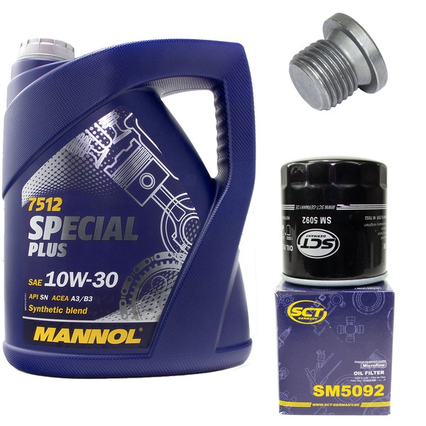 MotoröL Set 10W-30 5 Liter + ÖLfilter SM 5092 + Schraube FüR VW Transporter V-image