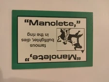 PERSPECTIVE Time Line Game MANOLETE 1992 card used History free ship