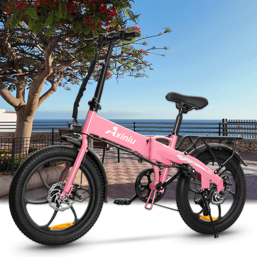 Pink Folding Electric Bike Adults 750W 30MPH Electric Bicycle Commuter Ebike - Picture 3 of 11