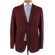 Boglioli NWT Sport Coat / K Jacket Size 54R 44R US In Solid Red 100 Wool