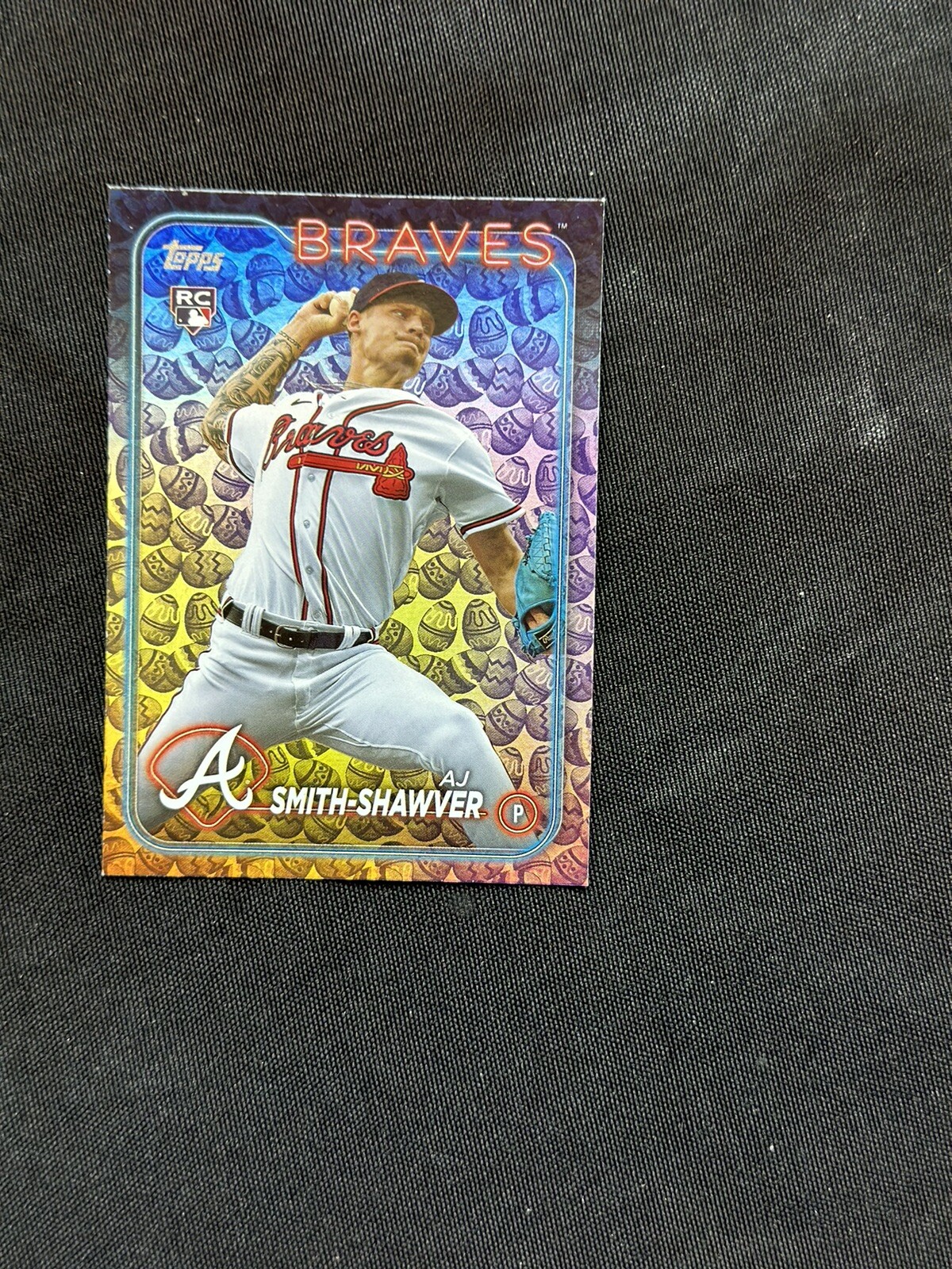 2024 Topps Series 1 AJ SMITH-SHAWVER Easter Egg Foil Rookie Card RC #117 Braves