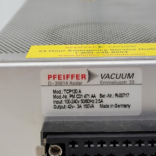 Pfeiffer D-35614 Asslar Vacuum TCP120A Pump Controller PM C01 471 AA - Picture 5 of 5