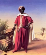 Oil painting horace vernet - portrait of an arab standing hand painted in oil