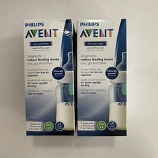 Philips Avent Anti-Colic Bottle With AirFree Vent, 1m , 9oz Lot Of 2 E10