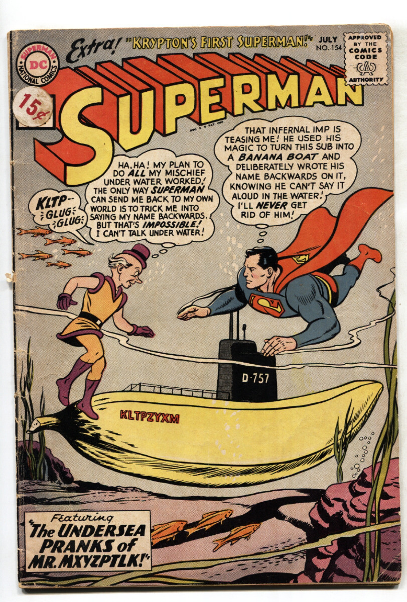 SUPERMAN #154 1962-MR MXYZPTLK-BANANA SUBMARINE COVER | eBay