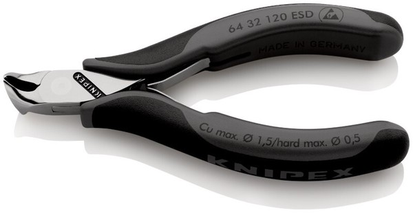 Knipex 64 32 120 Esd Elektronik-Vornschneider Esd Mit Mehrkomponenten-HüLlen 120-image