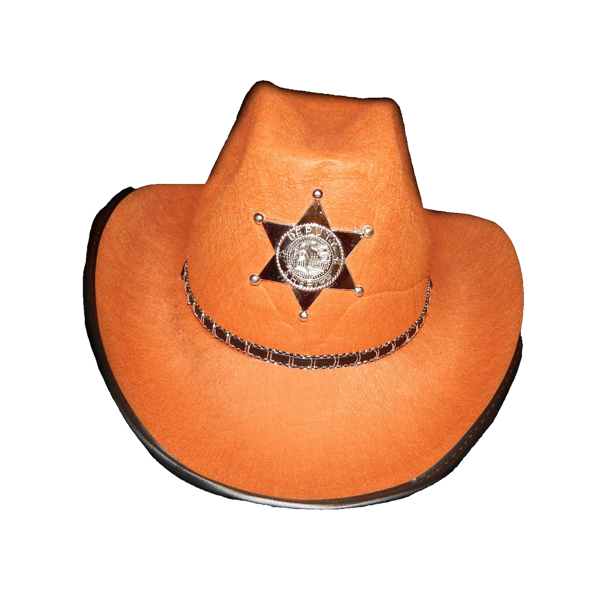 Cowboyhut Herren, Beige – Texaner Sheriff Hut Aus Veloursleder, Für Karneval & Kostümpartys, 21 Cm Durchmesser