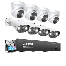 ZOSI 8CH H.265 4K POE NVR 5MP Security Camera System Audio AI Vehicle Detection
