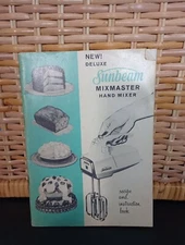 Vintage 1960 Sunbeam Deluxe Mixmaster Hand Mixer Recipe Instruction Book 35 Page