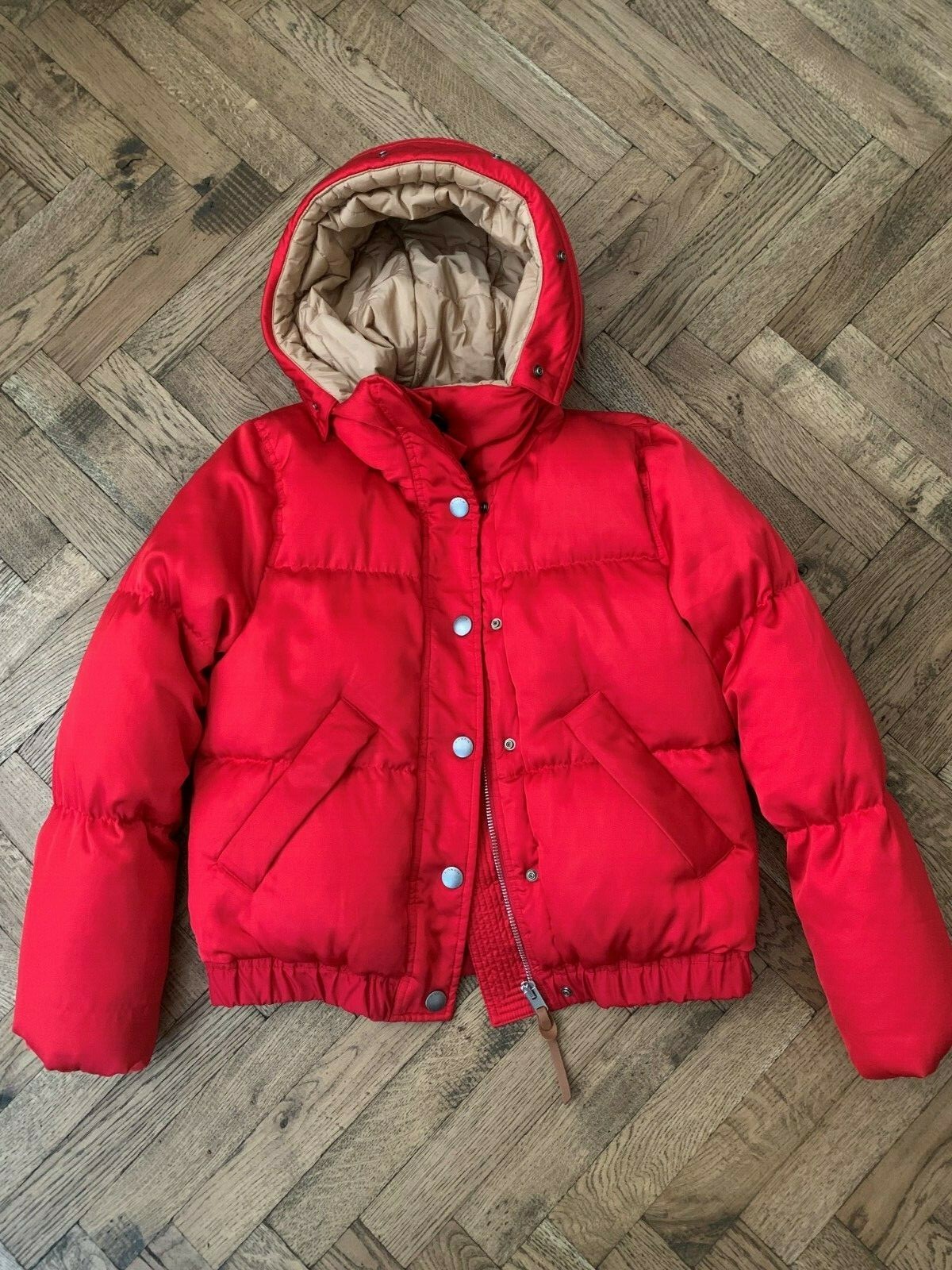 coach red puffer jacket