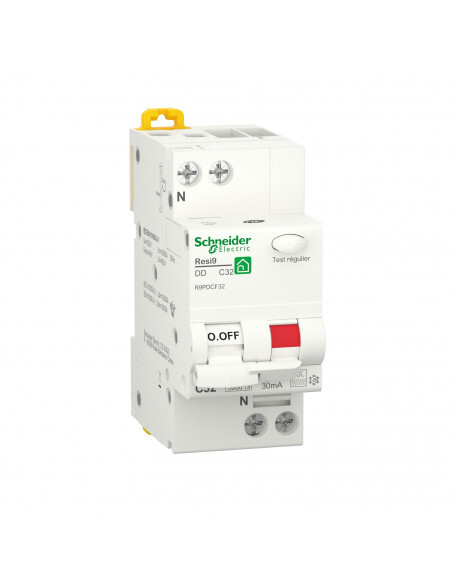 Disjoncteur différentiel 32A 30mA courbe C Schneider Resi9 XP R9PD pour tableau électrique