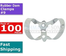 100 Pcs Dental Rubber Dam Clamps 9 Endodontic Upper Lower Anterior Endo Isolate