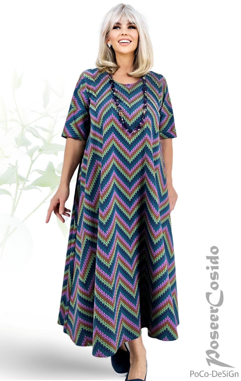 PoCo LAGENLOOK Top Tunica Maglia Lunga Abito L XL XXL XXXL 44 46 48 50 - Foto 8