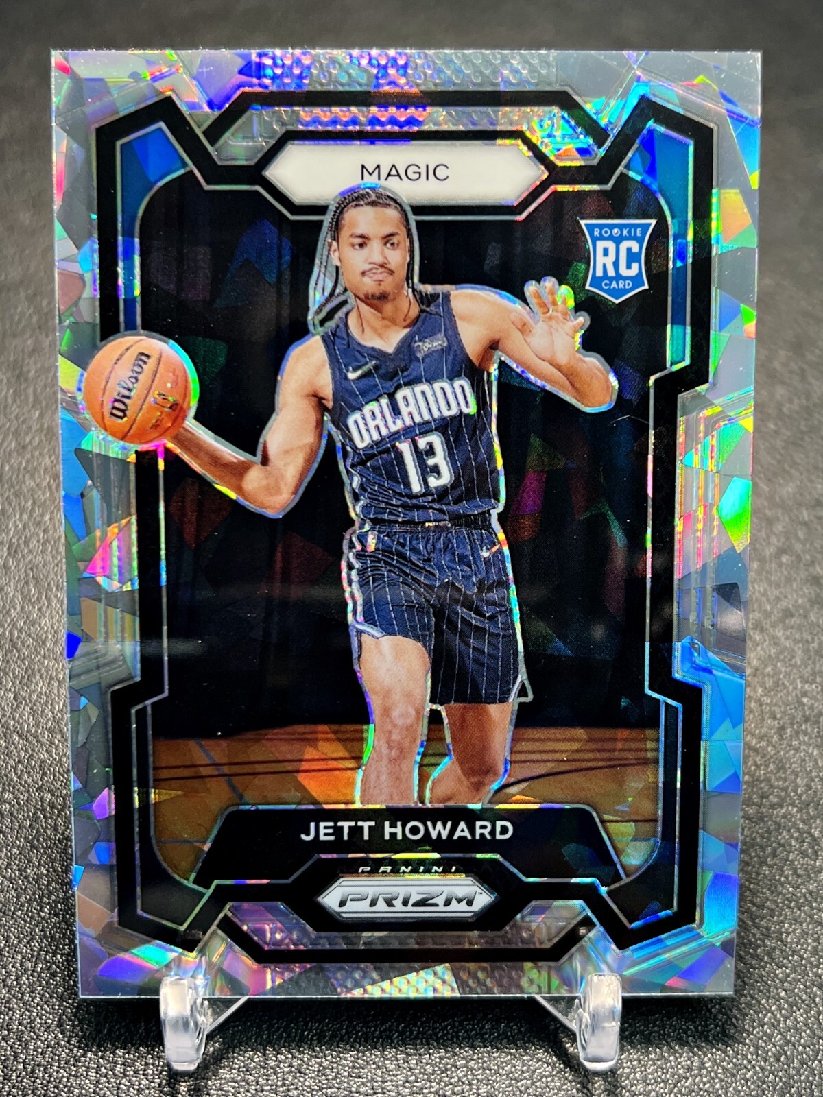 2023-24 Prizm Basketball Silver Cracked Ice Jett Howard Magic Rookie RC #132