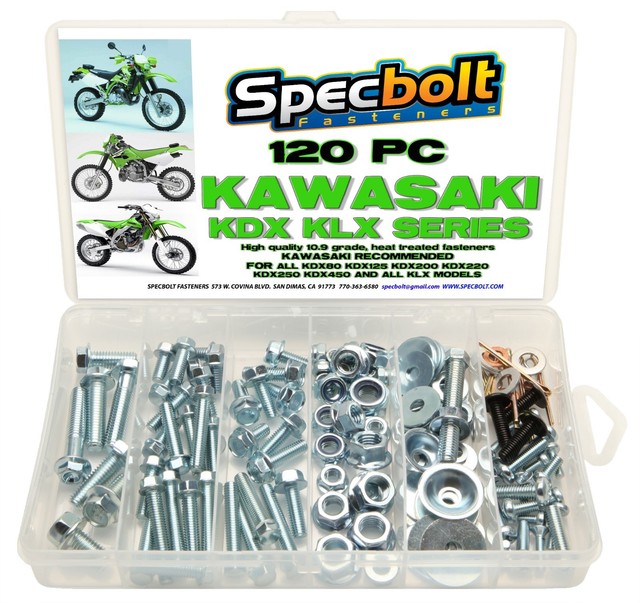120pc Bolt Kit Kawasaki KDX 175 200 220 225 250 KLX KLR 110 Plastics