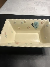 Hull Pottery Butterfly Flowers Planter Teal Blue Vtg 1956