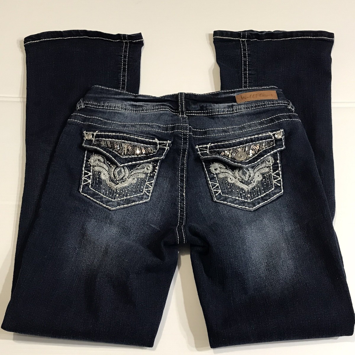 Wallflower Jeans Womens 7 Blue Pants Denim Low Rise Stretch