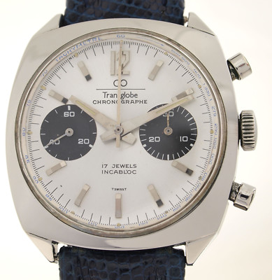 TRANSGLOBE CHRONOGRAPHE 17 JEWELS INCABLOC - CHRONOGRAPH - 1970er HERREN KULTUHR