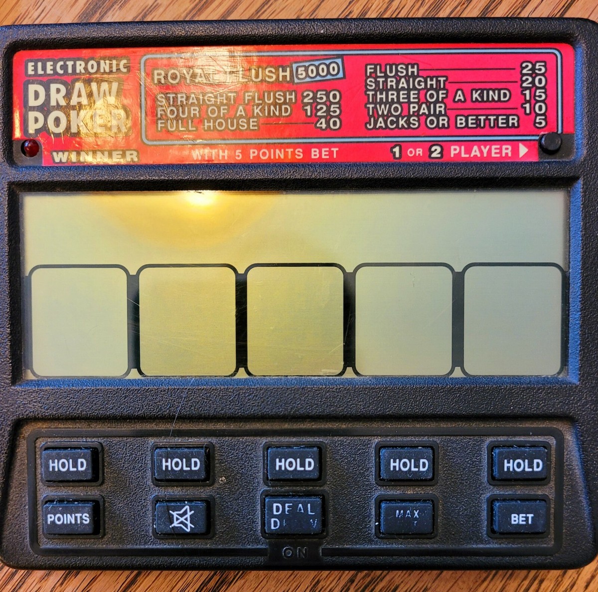 RadioShack Super Deluxe 2 Player Draw Poker Electronic Handheld Game  60-2449 for sale online