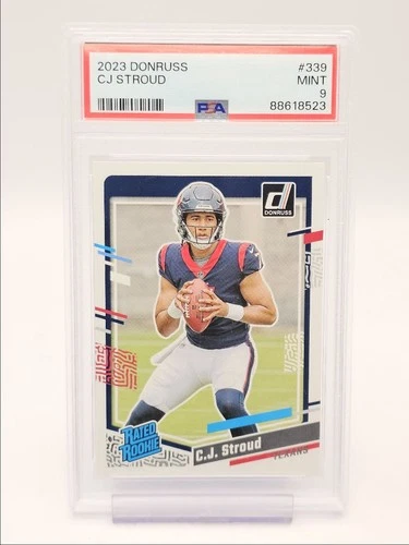 C.J. STROUD 2023 DONRUSS RATED ROOKIE FOOTBALL BASE TEXANS RC PSA 9 Q1345