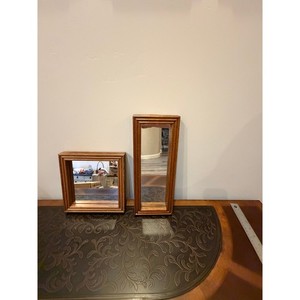 Vintage Homco Set of 2 Mirrors Wooden Frames Original Box