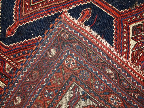 Tappeto Shiraz Persiano Antico Usurato Fatto a Mano – Inizio XX Secolo - Picture 17 of 18