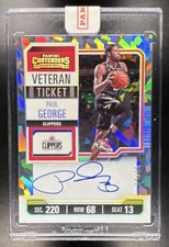 2023-24 Contenders Basketball Paul George #VT-PG Veteran Cracked Ice Auto /25