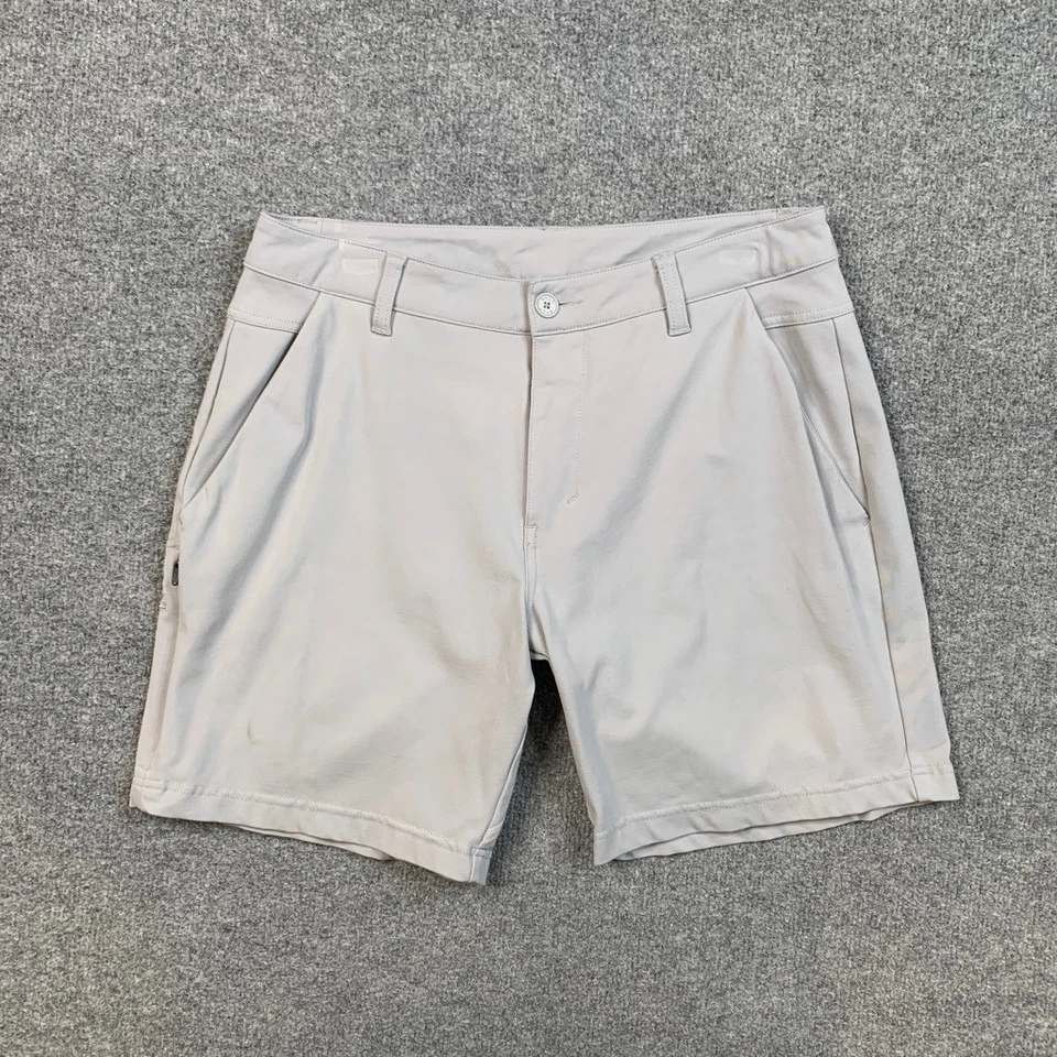 Шорты мужские BYLT 33 серые эластичные вискоза нейлоновая смесь карман на молнии 8 дюймов для гольфа чино - Изображение 2 из 4