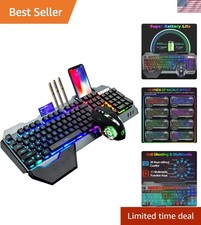 Wireless Gaming Keyboard Mouse Combo RGB Backlit Rechargeable PC Gamer Keyboa...