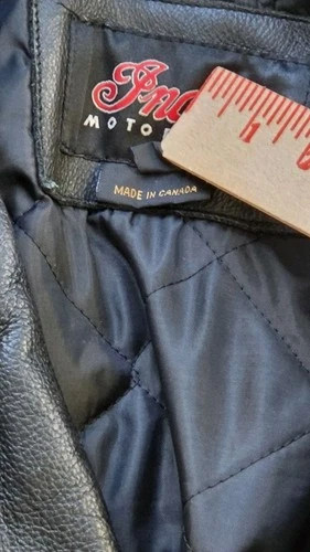 Vintage Indian Motorcycle Leather Jacket Mens L Black Side Lace CA31466 Canada image 3