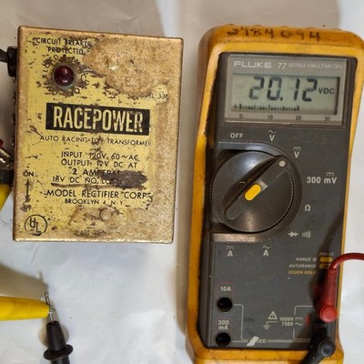 Racepower Slot Car Racing Power Supply/Model Rectifier Corp. 12VDC/ 2 A /Vintage