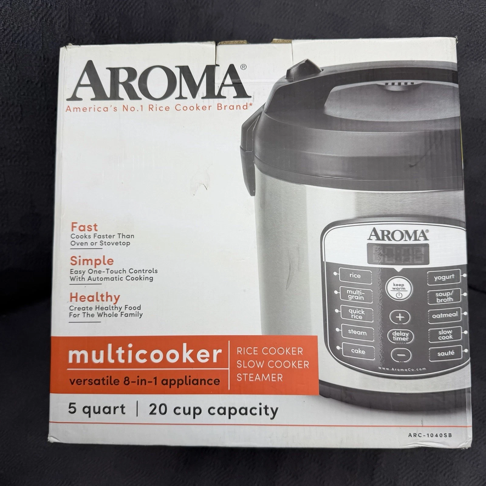 Aroma ARC-1040SB 20 Cup 8-in-1 Digital Rice Cooker Multicooker