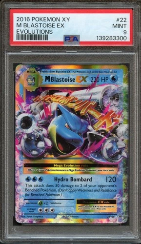 M Blastoise EX 22/108 Evolutions Rare PSA 9 Mint Pokemon Card