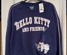 Sanrio Women's Hello Kitty  Friends Bubble Hem Graphic Sweatshirt Size XL