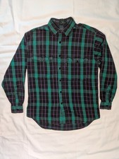 Vintage 90s Levi's Sutter Creek Flannel Mens Shirt Small Teal Purple Plaid