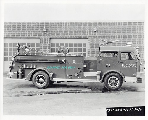 Mack Fire Ladder Truck Photo C85F FD NY Glossy 8x10